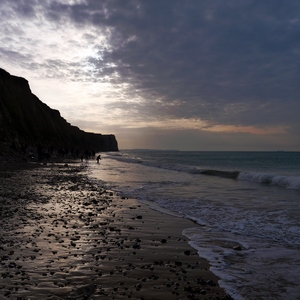 La plage et les falaises au coucher du soleil - France  - collection de photos clin d'oeil, catégorie paysages